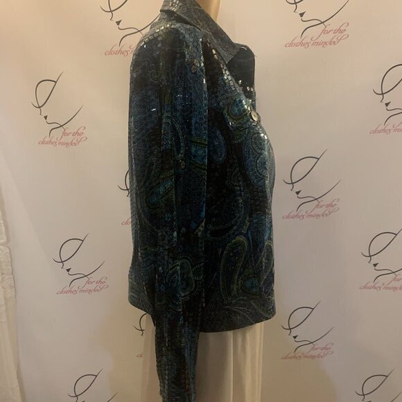 Choices. Sz M. Oversized. Shimmer Bomber Jacket. Pockets. Lightweight. B84. - Picture 3 of 5